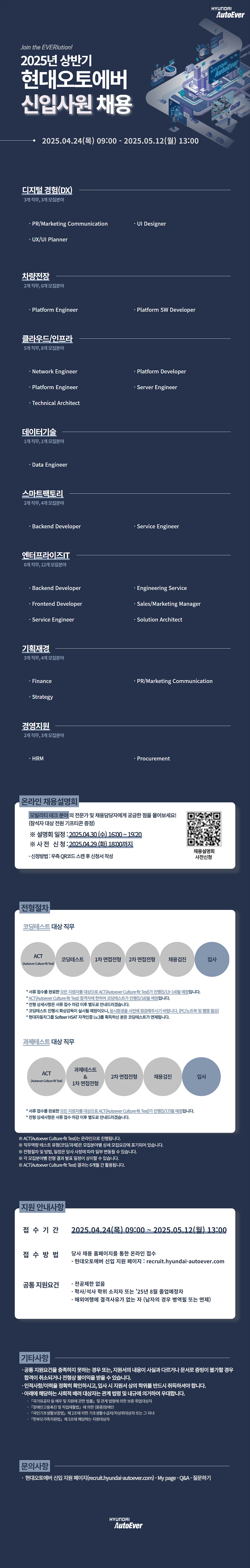 [현대오토에버] 2025년 상반기 신입사원 채용
