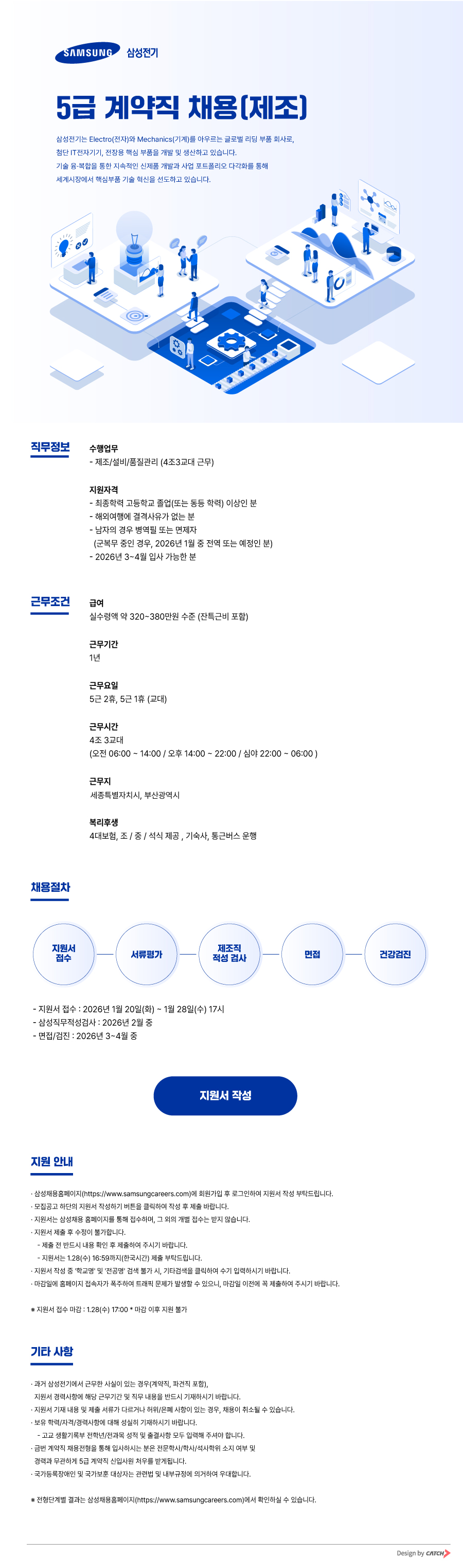 [삼성전기] 26년 5급 계약직 채용