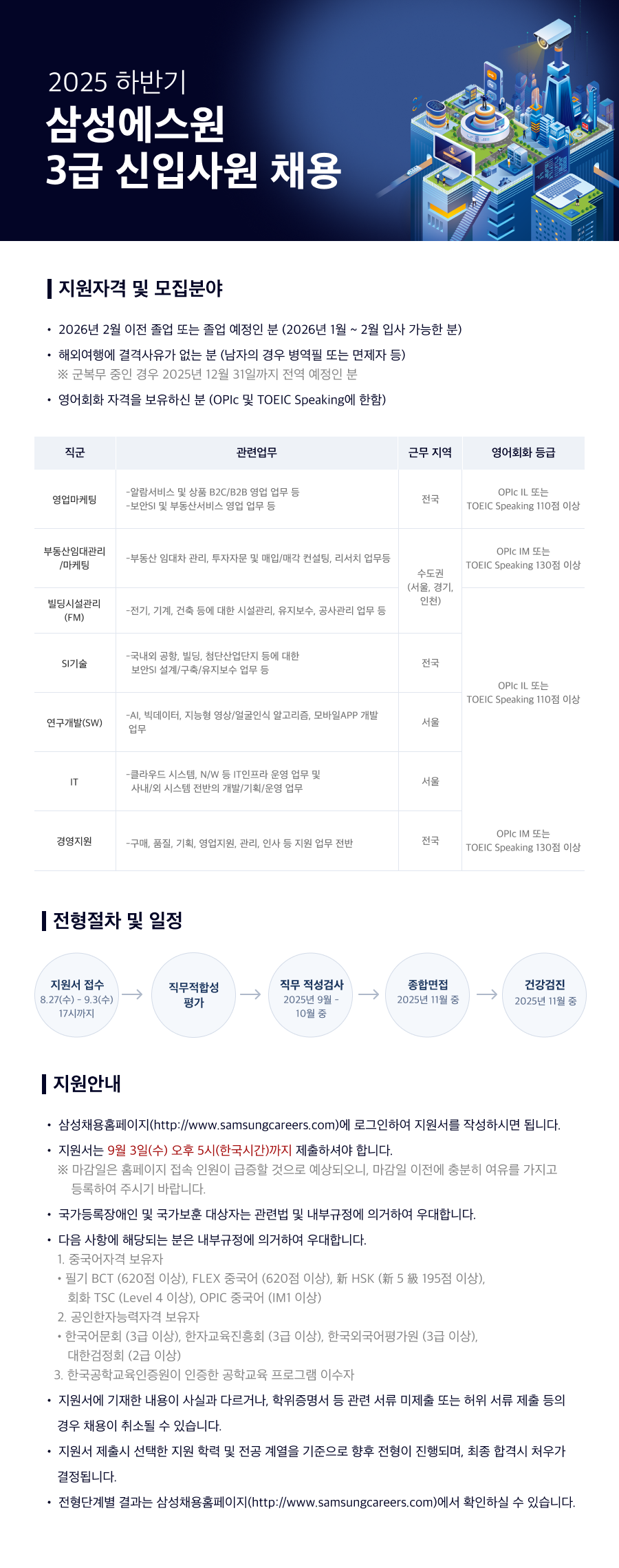 [에스원] 2025년 하반기 3급 신입사원 채용 #공채