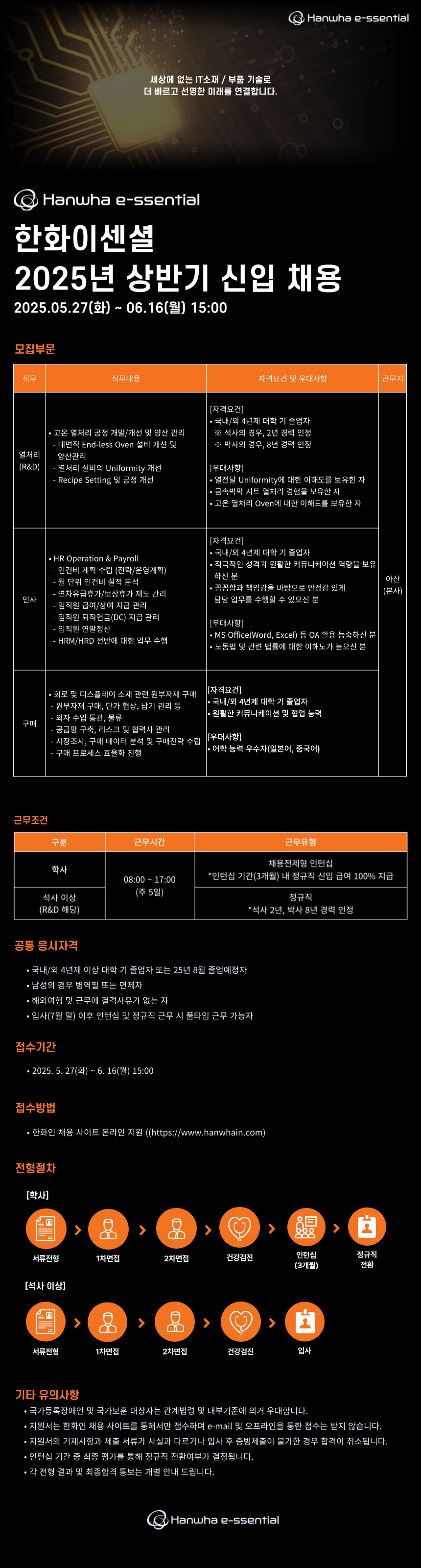 [한화이센셜] 2025년 상반기 신입사원 채용